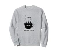 Mi Piace Il caffè e Forse 3 Persone Grafica Divertente Felpa, Unisex per Adulti, Grigio Melange, XL