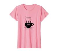Mi Piace Il caffè e Forse 3 Persone Grafica Divertente Maglietta, Donna, Rosa, L