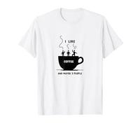 Mi Piace Il caffè e Forse 3 Persone Grafica Divertente Maglietta, Uomo, Bianco, 5XL