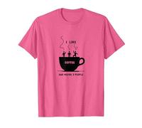 Mi Piace Il caffè e Forse 3 Persone Grafica Divertente Maglietta, Uomo, Rosa mélange, M