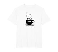 Mi Piace Il caffè e Forse 3 Persone Grafica Divertente Maglietta, Uomo Taglie Grandi, Bianco, 3X Tall