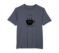 Mi Piace Il caffè e Forse 3 Persone Grafica Divertente Maglietta, Uomo Taglie Grandi, Pervinca, 2X Tall