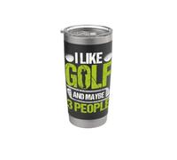 Mi piace il golf e forse 3 persone Bicchiere termico in acciaio inox doppia parete