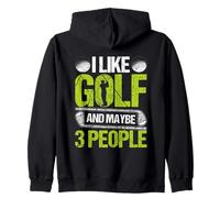 Mi Piace Il Golf e Forse 3 Persone Felpa con Cappuccio
