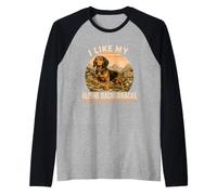 Mi Piace Il Mio Alpine Dachsbracke e Forse Come 3 Persone Umorismo Maglia con Maniche Raglan
