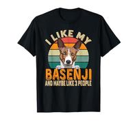 Mi Piace Il Mio Basenji & Forse 3 Persone Divertente Amante dei Cani Introverso Maglietta