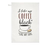 Mi Piace Il Mio Caffè Nero Come La Mia Anima Asciugamano Da Cucina - Divertente