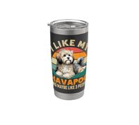 Mi piace il mio cane Havapoo e forse 3 Persone Proprietario di cani divertenti Bicchiere termico in acciaio inox doppia parete