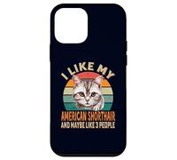 Mi piace il mio gatto American Shorthair Retro Cats & Kitten Lovers Custodia per iPhone 12 mini