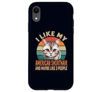 Mi piace il mio gatto American Shorthair Retro Cats & Kitten Lovers Custodia per iPhone XR