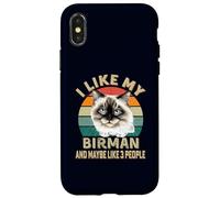 Mi piace il mio gatto birmano Retro Vintage Funny Cats Lovers Custodia per iPhone X/XS
