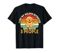 Mi Piace Il Mio Golden Retriever e Forse 3 Persone Divertente Maglietta