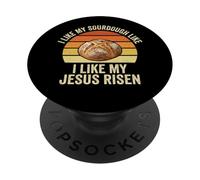 Mi piace il mio lievito naturale come il mio Gesù risorto cristiano retrò scherzo PopSockets PopGrip Adesivo