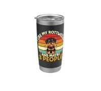 Mi piace il mio Rottweiler e forse 3 Persone Divertente introverso Bicchiere termico in acciaio inox doppia parete