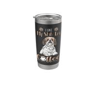 Mi piace il mio Shih Tzu, Caffè & Forse 3 Persone Bicchiere termico in acciaio inox doppia parete