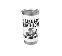 Mi piace il mio triathlon lungo e duro triatleta Bicchiere termico in acciaio inox doppia parete