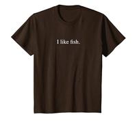 Mi Piace Il Pesce - Funny Typography Maglietta, Bambini, Marrone, 12 Anni