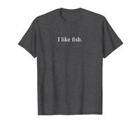 Mi Piace Il Pesce - Funny Typography Maglietta, Uomo, Grigio Scuro, L