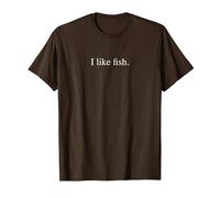 Mi Piace Il Pesce - Funny Typography Maglietta, Uomo, Marrone, L