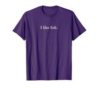 Mi Piace Il Pesce - Funny Typography Maglietta, Uomo, Viola, L