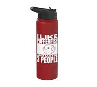 Mi piace il pesce palla e forse 3 Persone Pesce palla divertenti Stainless Steel Insulated Water Bottle