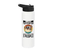 Mi piace il pesce palla e forse 3 Persone Pesce palla divertenti Stainless Steel Insulated Water Bottle