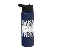 Mi piace il pesce palla e forse 3 Persone Pesce palla divertenti Stainless Steel Insulated Water Bottle