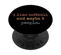 Mi piace il softball e forse 3 persone #25D16F PopSockets PopGrip Adesivo