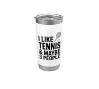 Mi piace il tennis e forse 3 persone Bicchiere termico in acciaio inox doppia parete