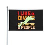 Mi Piace Immergermi E Forse 3 Persone Bandiere Da Giardino Divertente Garden Flag Durevole Bandiere Di Benvenuto Decorazione Per Interni Fattoria Esterni 90X152Cm