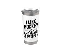 Mi piace l"hockey e forse 3 Persone Divertente Fan Bicchiere termico in acciaio inox doppia parete