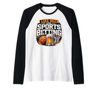 Mi Piace la Birra e Le scommesse Sportive Parlay Bere Basket Maglia con Maniche Raglan