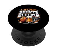 Mi piace la birra e le scommesse sportive Parlay Bere Basket PopSockets PopGrip Adesivo