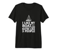 Mi Piace la mia Barca e Forse 3 Persone Maglietta Premium