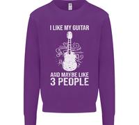 Mi Piace La Mia Chitarra E 3 Persone Rock N Roll Felpa Per Bambini