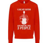 Mi Piace La Mia Chitarra E 3 Persone Rock N Roll Felpa Per Bambini