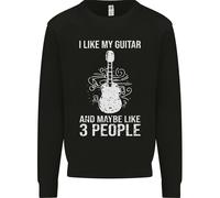 Mi Piace La Mia Chitarra E 3 Persone Rock N Roll Felpa Per Bambini