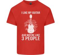 Mi Piace La Mia Chitarra E 3 Persone Rock N Roll Uomo Cotone T-Shirt Tee Top