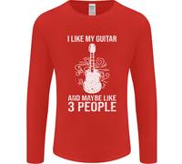 Mi Piace La Mia Chitarra E 3 Persone Rock N Roll Uomo Manica Lunga T-Shirt