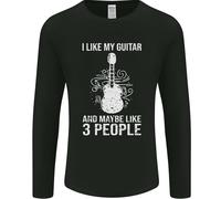 Mi Piace La Mia Chitarra E 3 Persone Rock N Roll Uomo Manica Lunga T-Shirt