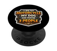 Mi piace la mia moto, il mio cane e forse 3 persone PopSockets PopGrip Adesivo