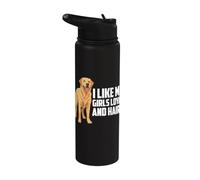 Mi Piace La Mia Ragazza Fedele E Pelosa Giallo Lab Labrador Retriever Stainless Steel Insulated Water Bottle
