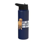 Mi Piace La Mia Ragazza Fedele E Pelosa Giallo Lab Labrador Retriever Stainless Steel Insulated Water Bottle