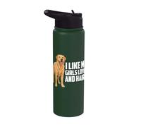 Mi Piace La Mia Ragazza Fedele E Pelosa Giallo Lab Labrador Retriever Stainless Steel Insulated Water Bottle
