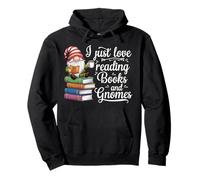 Mi piace leggere libri e gnomi Felpa con Cappuccio