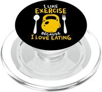 Mi piace l'esercizio perché amo mangiare divertenti manubri da palestra PopSockets PopGrip per MagSafe