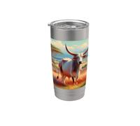 Mi piace molto Brahman Brahmin Bull Bovini Zebu Mucca Bicchiere termico in acciaio inox doppia parete