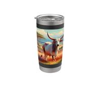 Mi piace molto Brahman Brahmin Bull Bovini Zebu Mucca Bicchiere termico in acciaio inox doppia parete