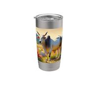Mi piace molto Brahman Brahmin Bull Bovini Zebu Mucca Bicchiere termico in acciaio inox doppia parete