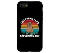 Mi piace molto Capybaras stile anni '80 Retro Capybara Lovers Custodia per iPhone SE (2020) / 7/8